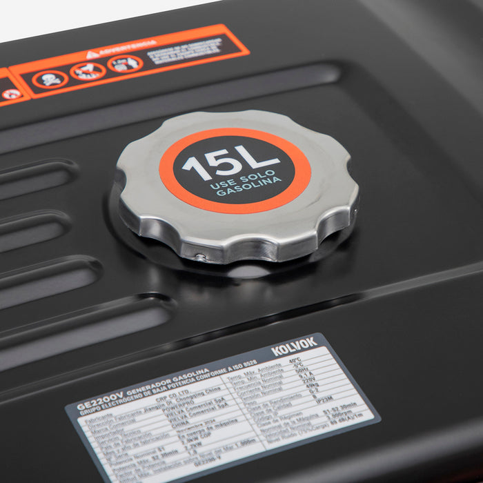 Generador Eléctrico Gasolina 2.2kVA KOLVOK GE2200V