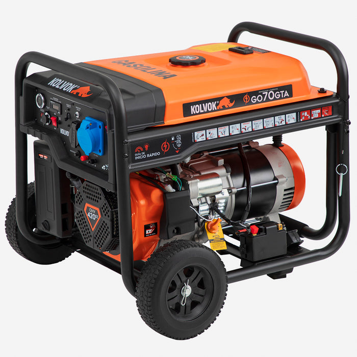 Generador Eléctrico Gasolina 6.5kVA KOLVOK GO70GTA