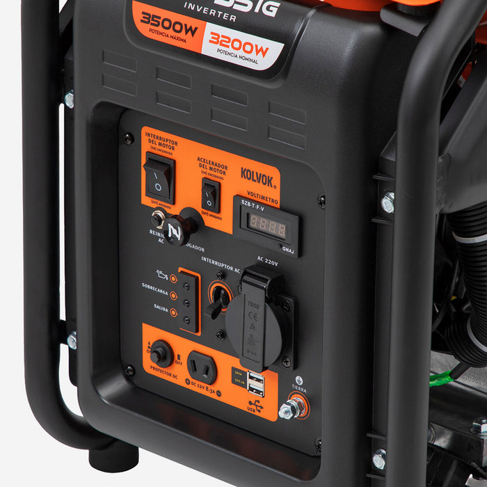 Generador Eléctrico Gasolina Inverter 3.5kVA KOLVOK XT35IG