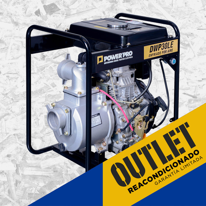 OUTLET REACONDICIONADO Motobomba Diesel 3" Diesel 6.7HP POWERPRO DWP30LE