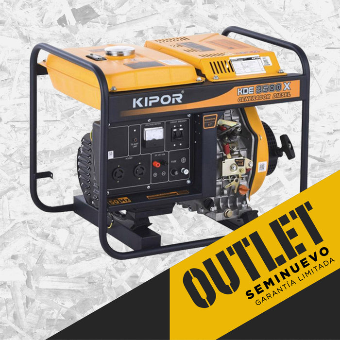 OUTLET SEMINUEVO Generador Diesel 3.2kVA KIPOR KDE3500X