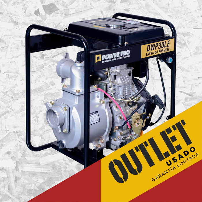 OUTLET USADO Motobomba Diesel 3" Diesel 6.7HP POWERPRO DWP30LE