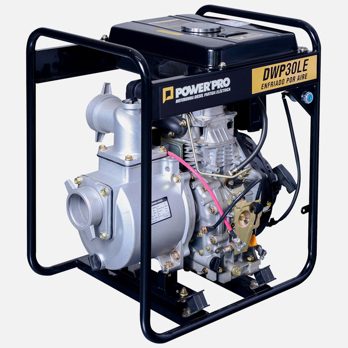 Motobomba Aguas Limpias 3″ Diesel Partida Eléctrica 6.7 HP POWER PRO DWP30LE