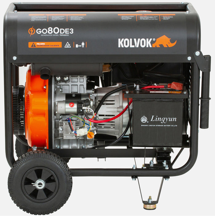 Generador Eléctrico diesel Trifásico 8.1kVA KOLVOK GO80DE3