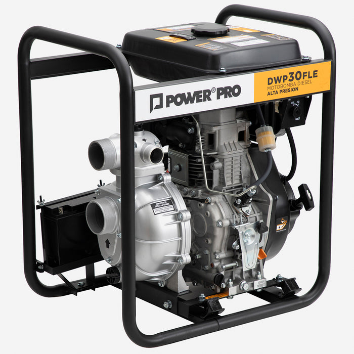 Motobomba Alta Presión 3" Diesel 10HP  Partida Eléctrica POWERPRO DWP30FLE