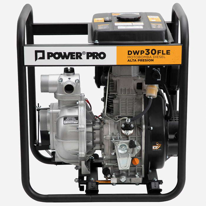 Motobomba Alta Presión 3" Diesel 10HP  Partida Eléctrica POWERPRO DWP30FLE