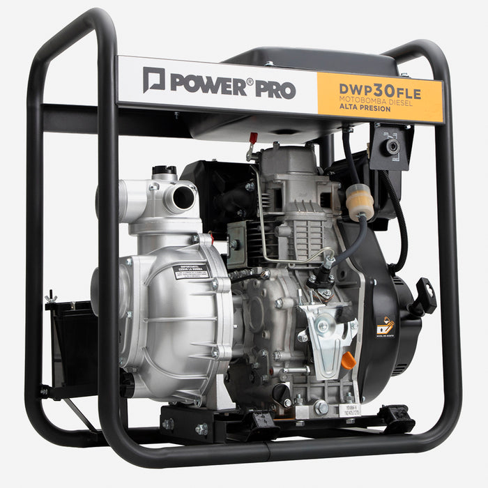 Motobomba Alta Presión 3" Diesel 10HP  Partida Eléctrica POWERPRO DWP30FLE