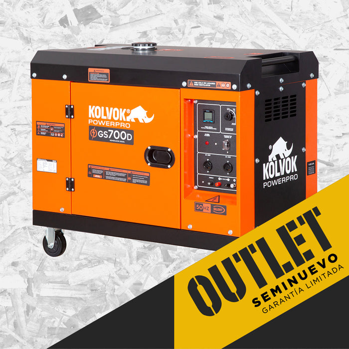 OUTLET SEMINUEVO Generador Diesel 5kVA KOLVOK GS700D